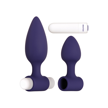 Dynamic duo - Buttplug set met bullet vibrator (Paars)